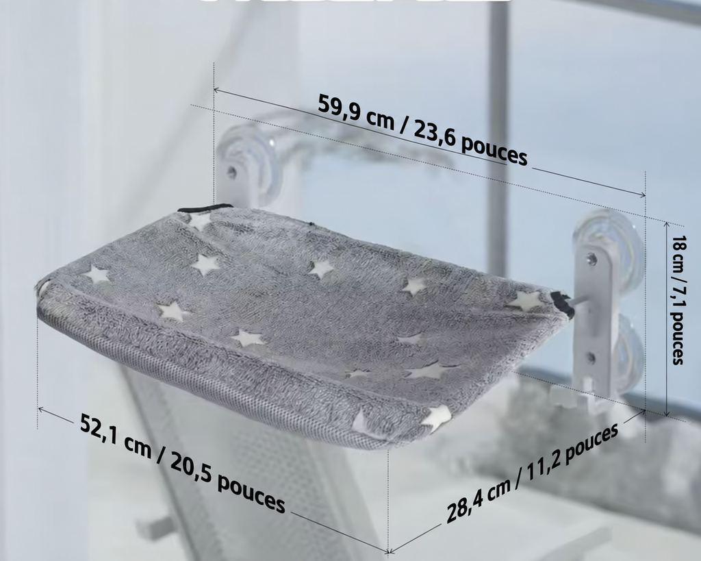 Hamac de fenêtre pliable pour chat à double face