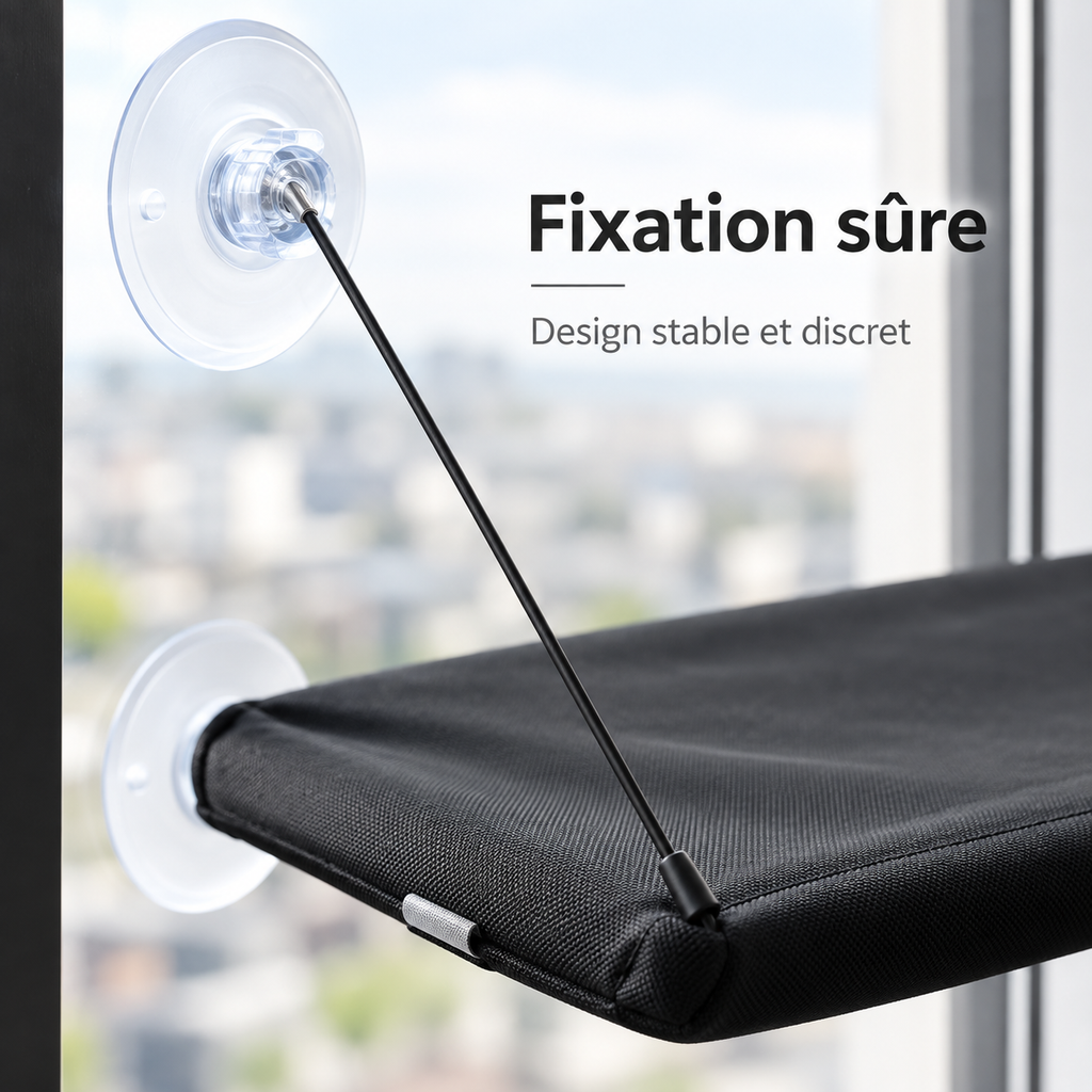 Hamac pliable de fenêtre pour chat avec ventouses