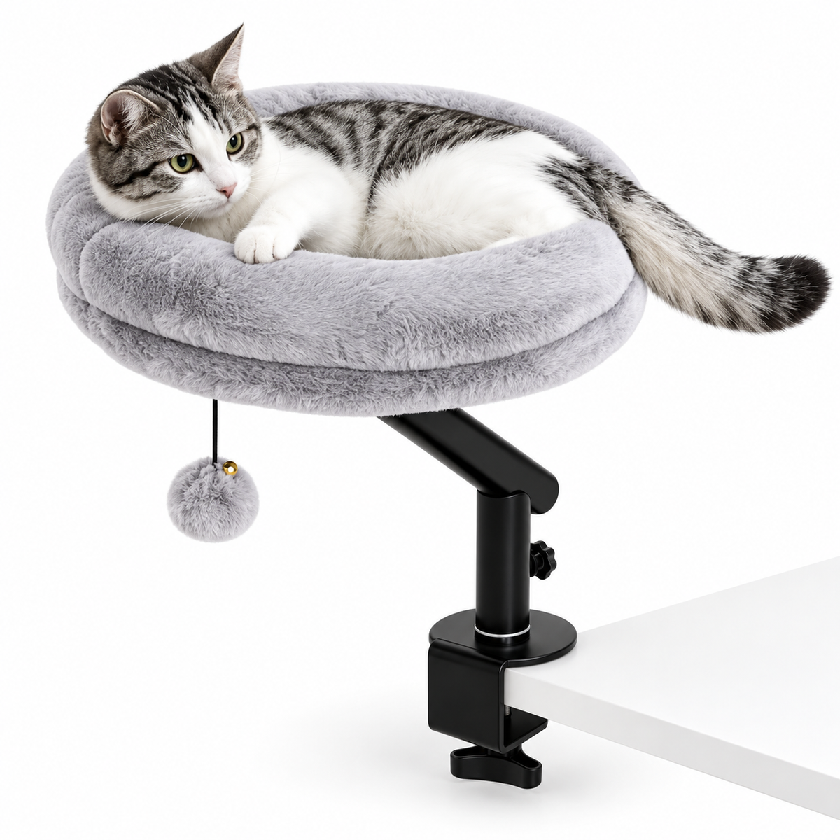 Lit perchoir rotatif pour chat à fixer au bureau