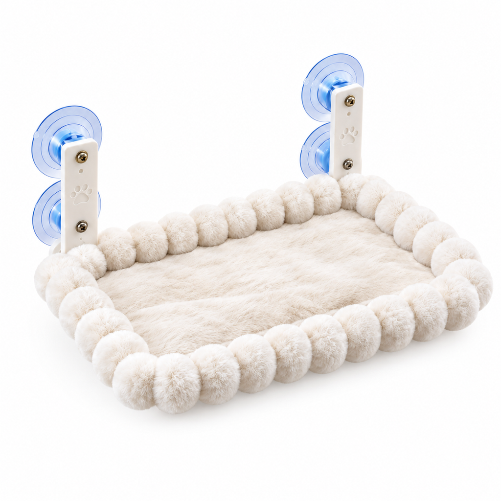 Hamac de fenêtre moelleux pour chat avec ventouses