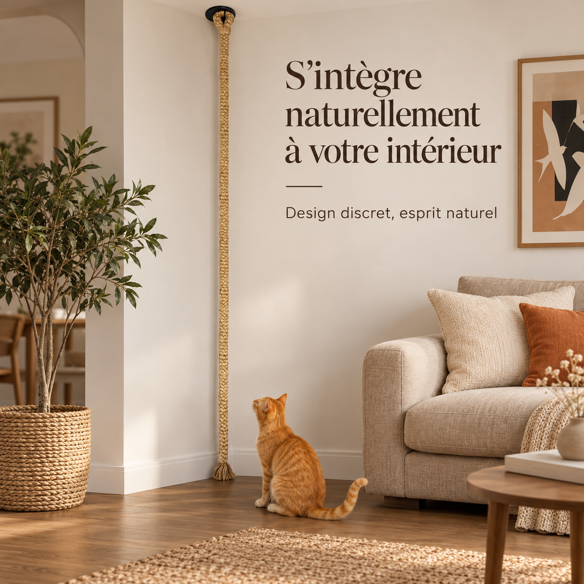 Corde d’escalade murale pour chat en sisal – 300 cm