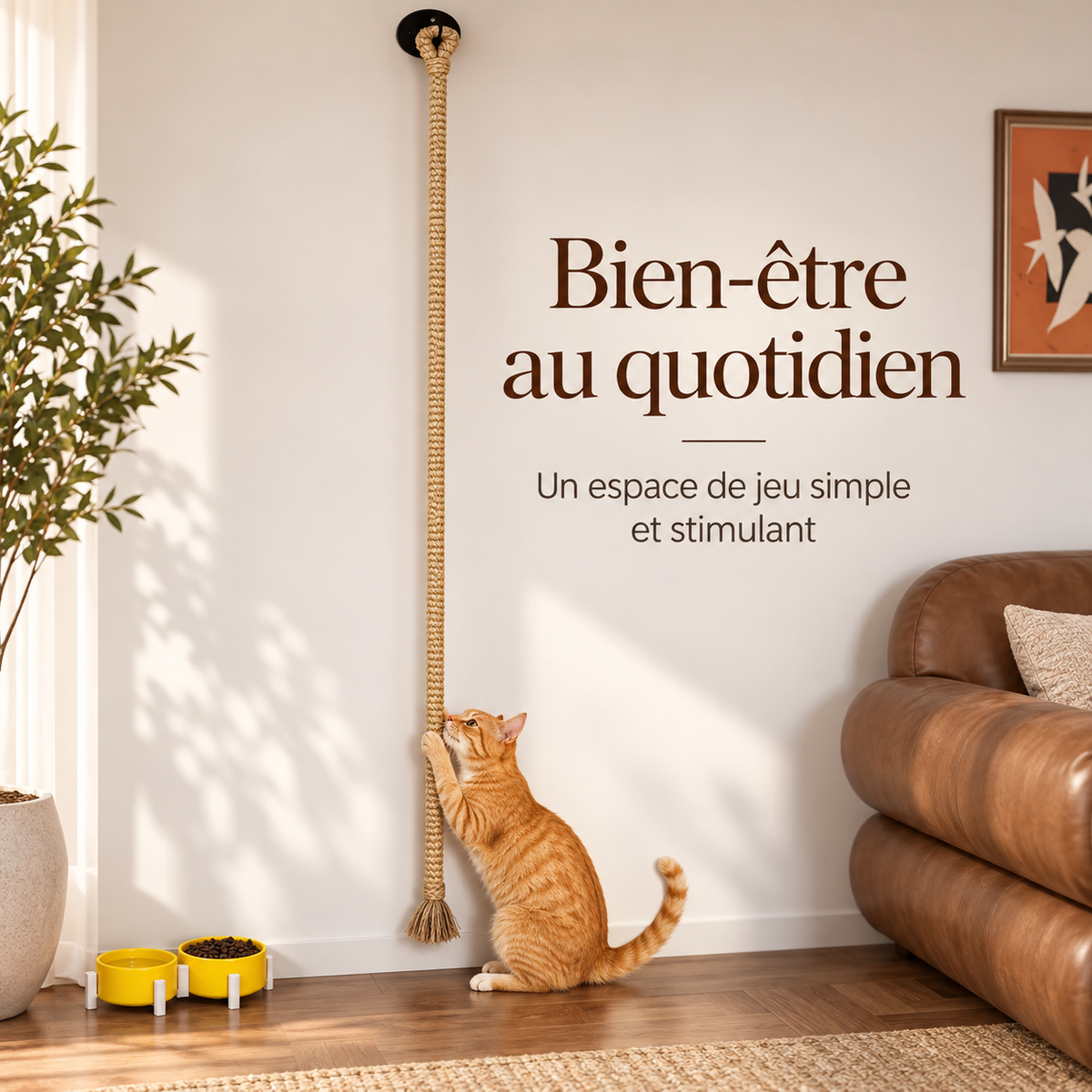 Corde d’escalade murale pour chat en sisal – 300 cm