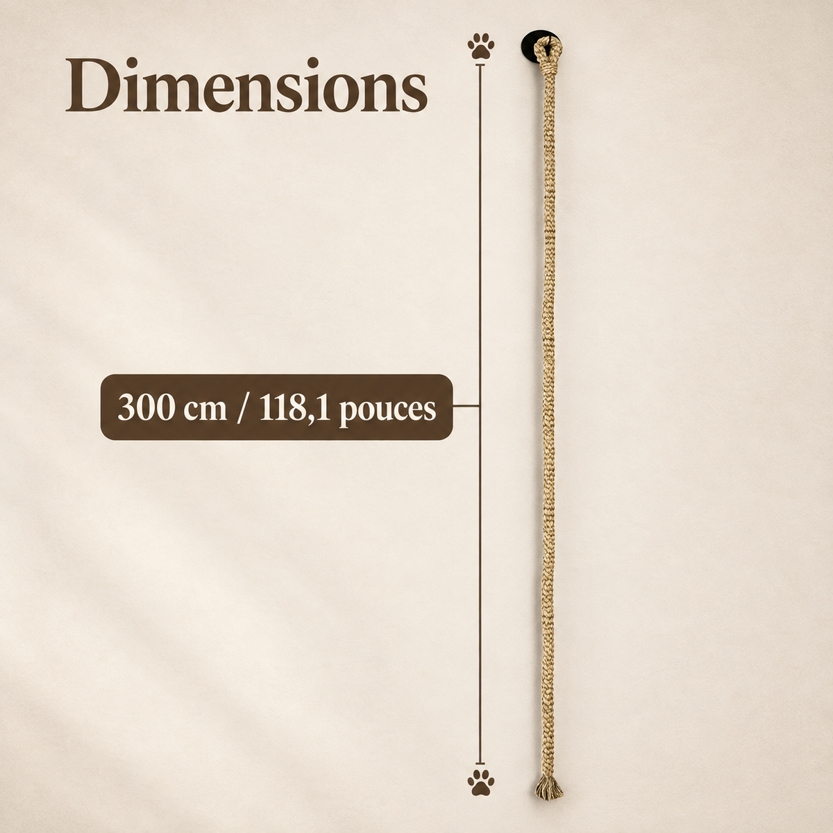 Corde d’escalade murale pour chat en sisal – 300 cm