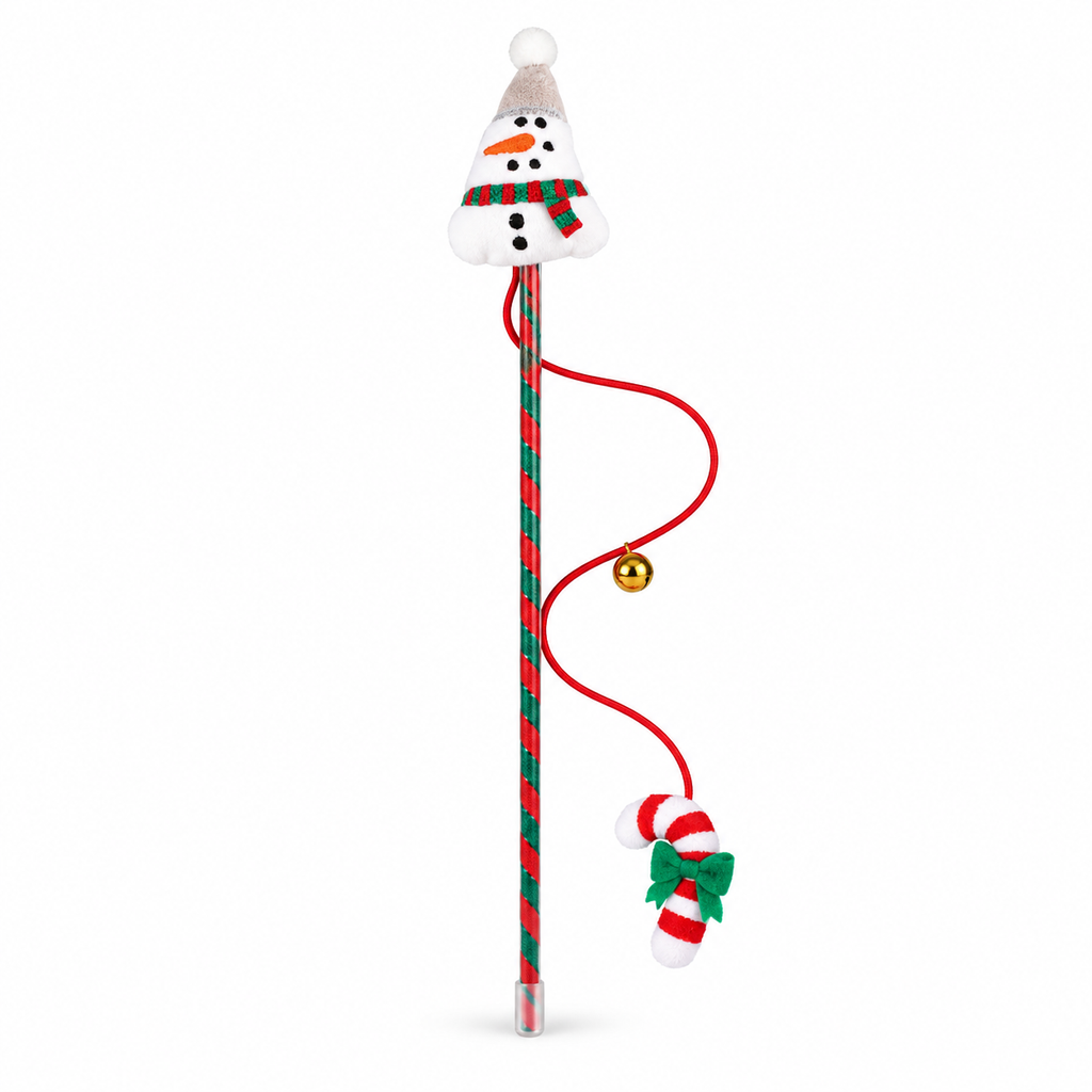 Baguette interactive de Noël pour chat avec clochette