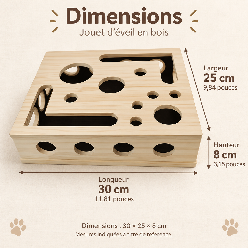 Boîte de jeu d’éveil en bois pour chat