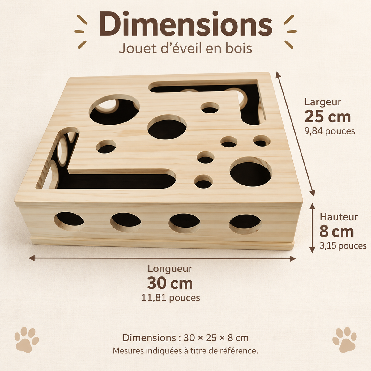 Boîte de jeu d’éveil en bois pour chat