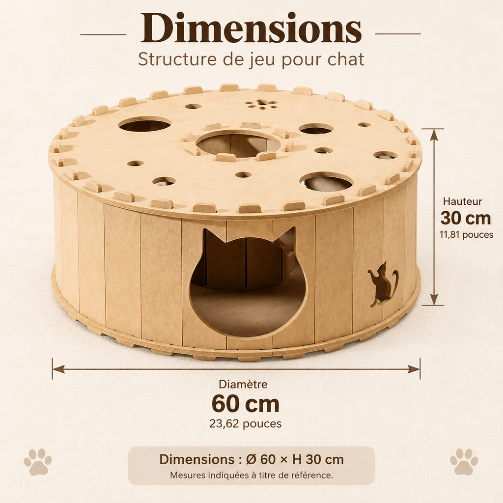 Maison tunnel 2-en-1 pour chat