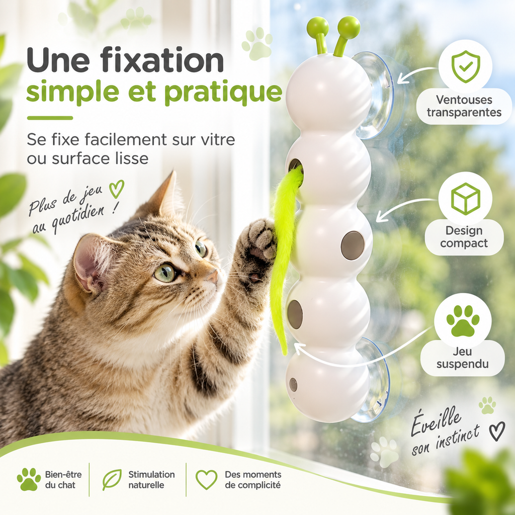 Jouet interactif à ventouses pour chat
