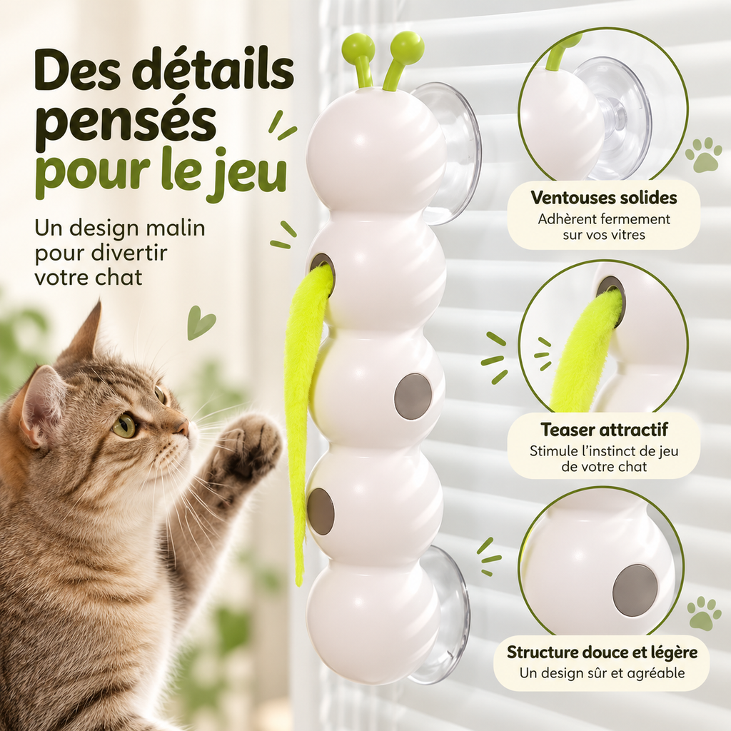Jouet interactif à ventouses pour chat