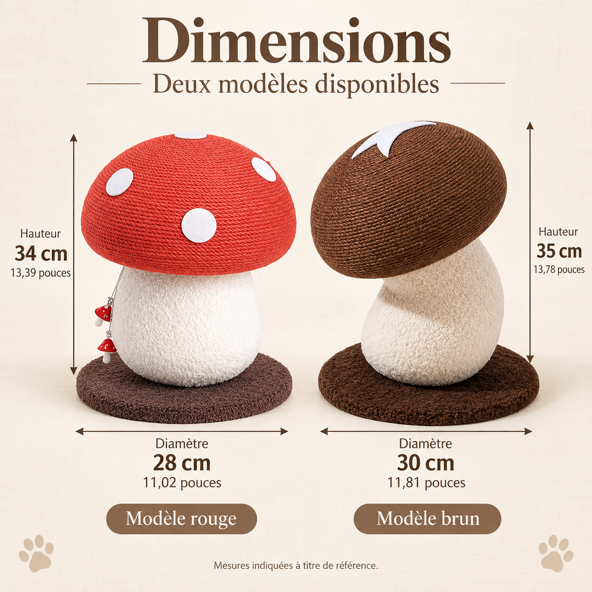 Griffoir pour chat en forme de champignon en jute