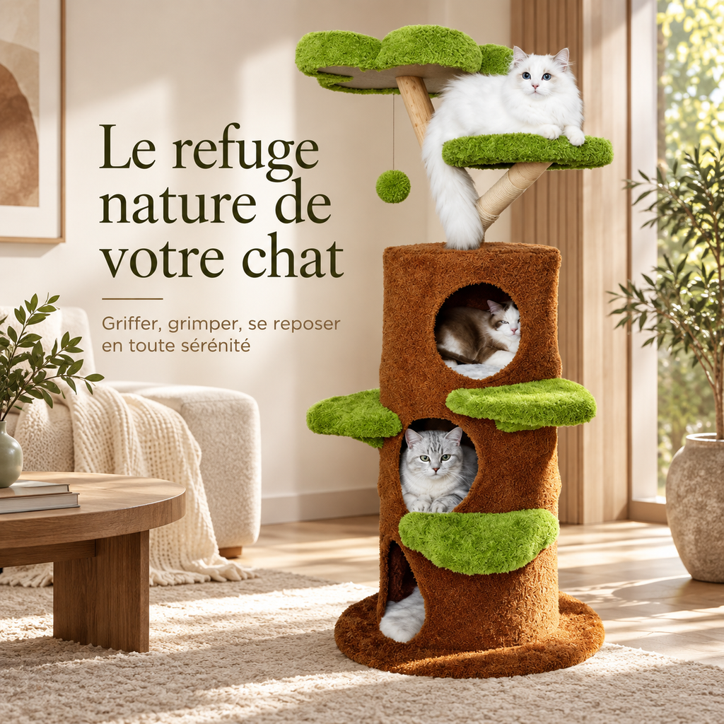 Arbre à chat design floral de 150 cm