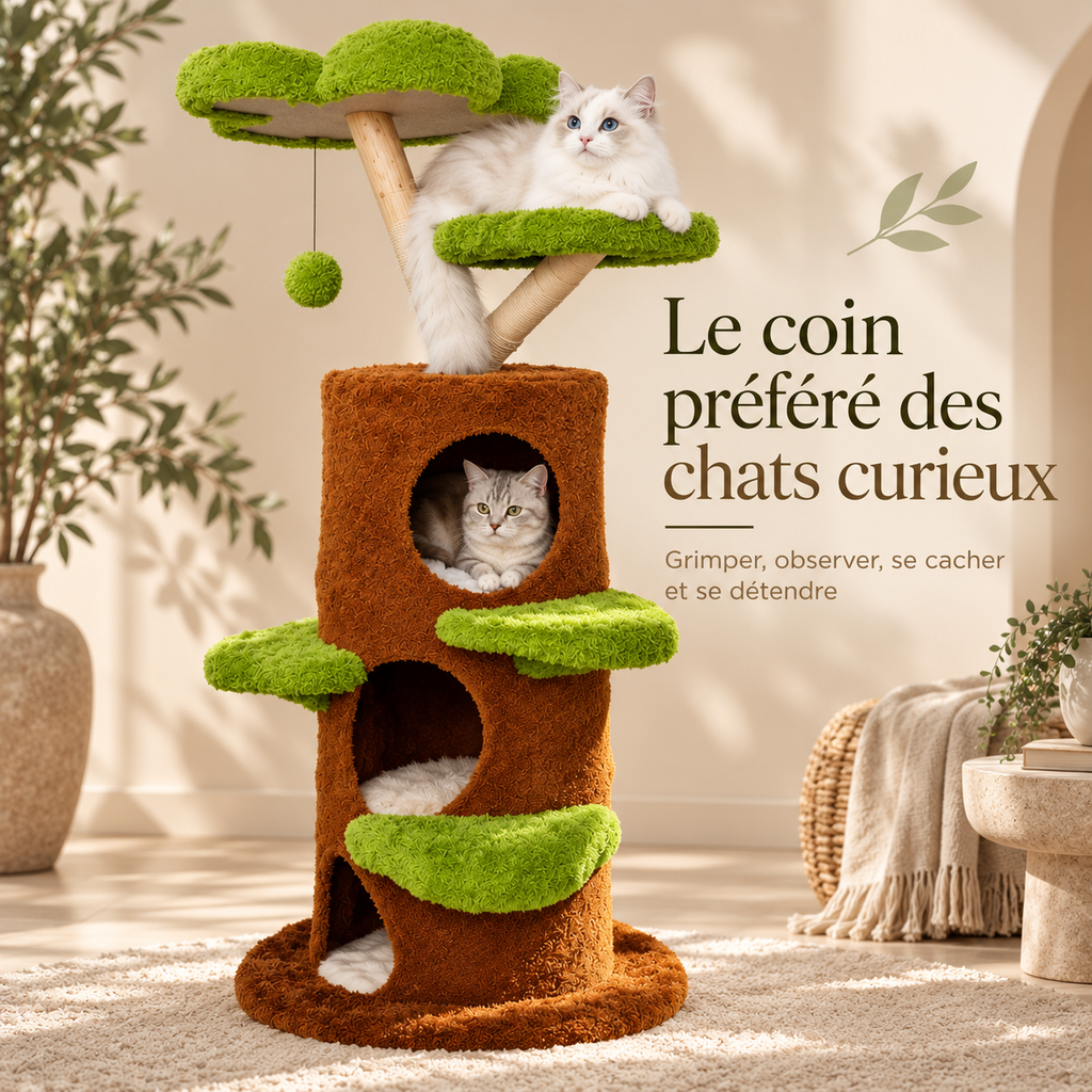 Arbre à chat design floral de 150 cm