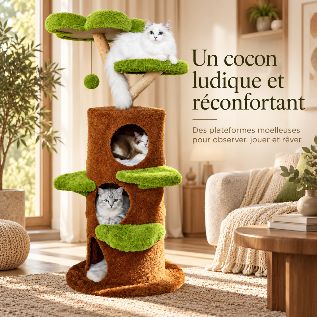 Arbre à chat design floral de 150 cm