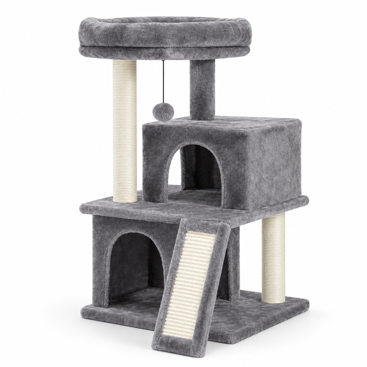 Arbre à chat à 4 niveaux avec deux niches