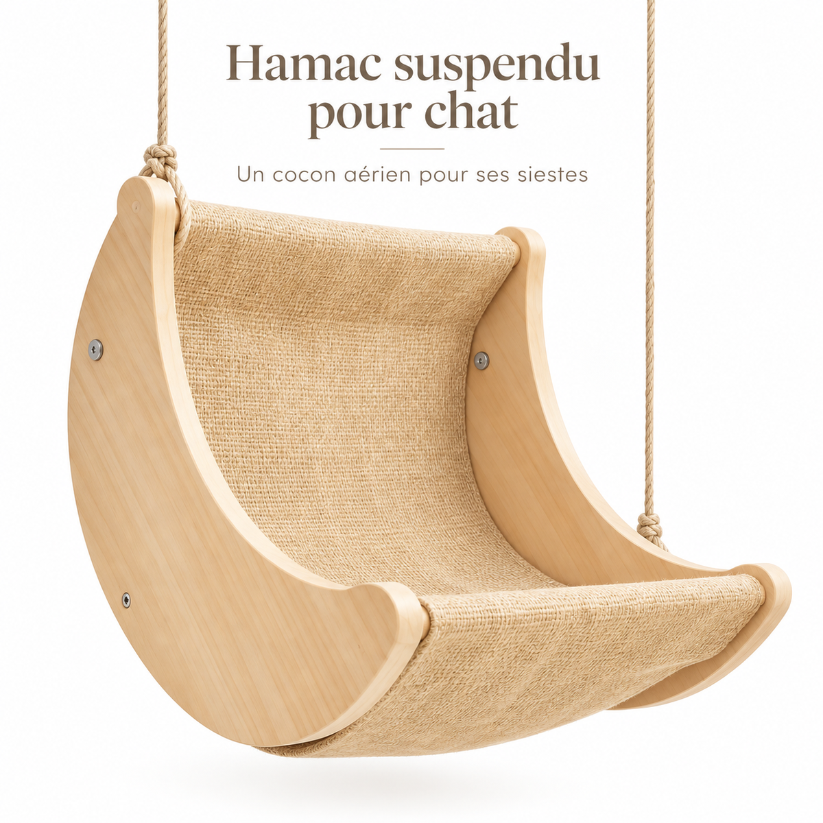 Berceau à bascule en bois pour chat