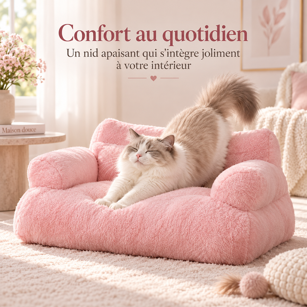 Canapé-lit de luxe en peluche pour chat