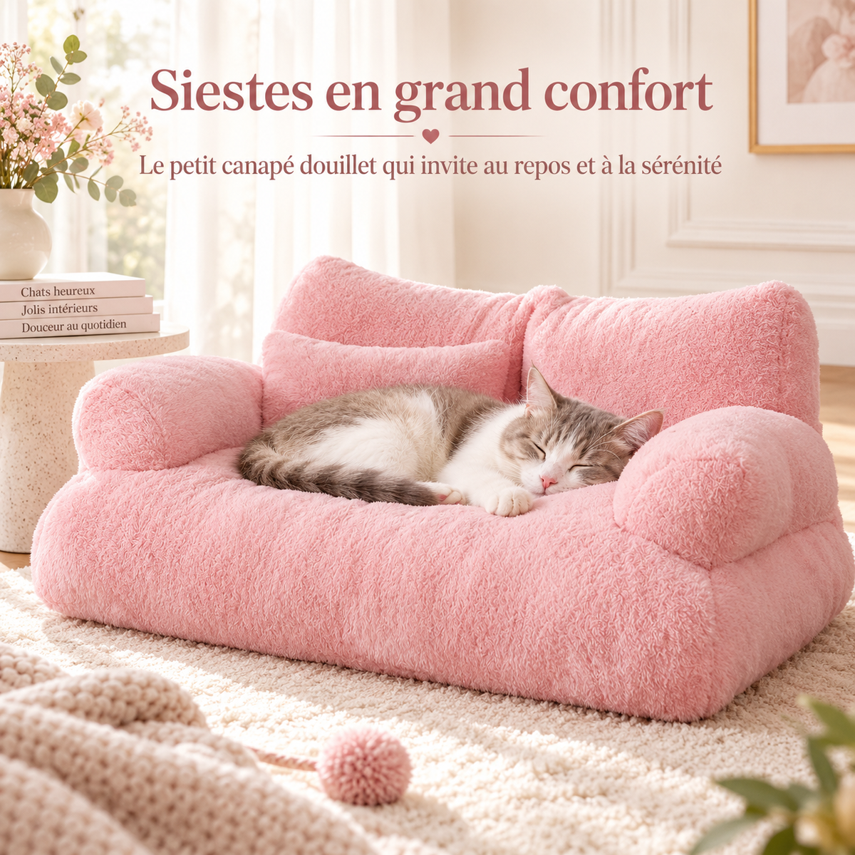Canapé-lit de luxe en peluche pour chat