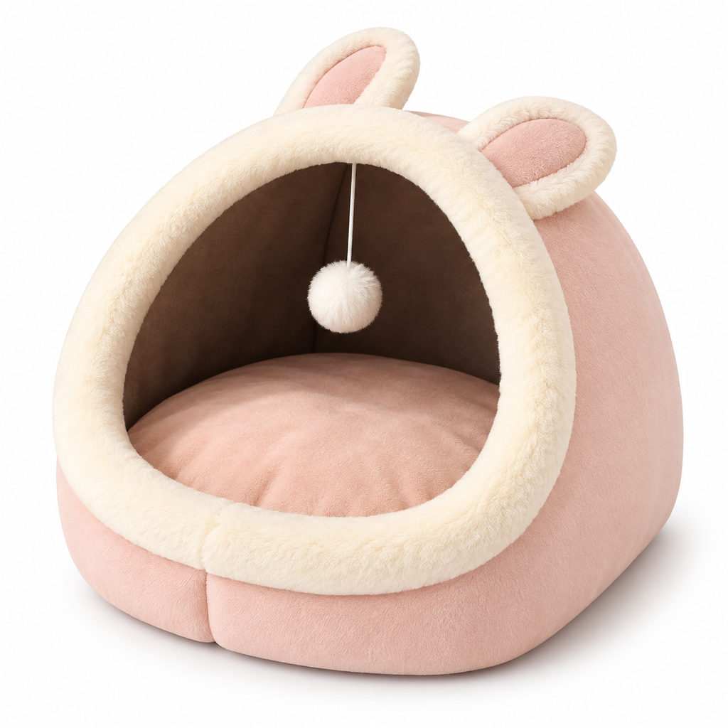 Niche douillette en forme de lapin avec coussin lavable