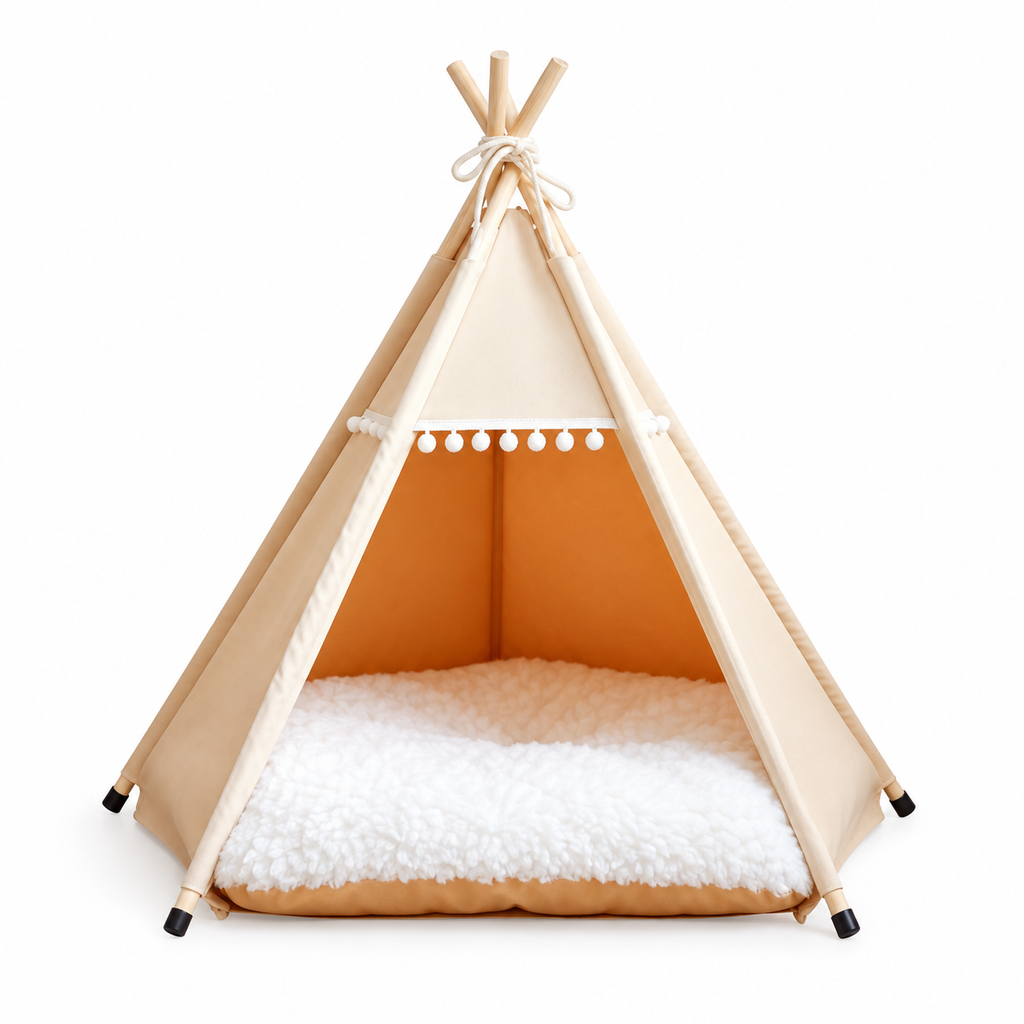 Tente tipi pour chat et petit chien avec coussin