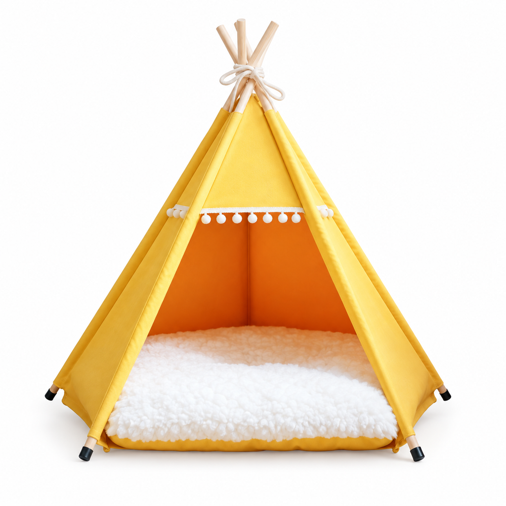 Tente tipi pour chat et petit chien avec coussin