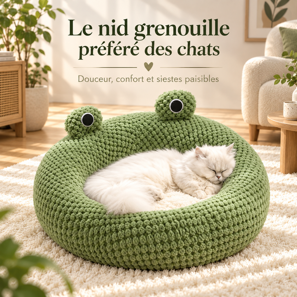 Nid rond grenouille pour chat