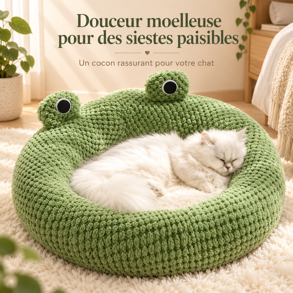 Nid rond grenouille pour chat