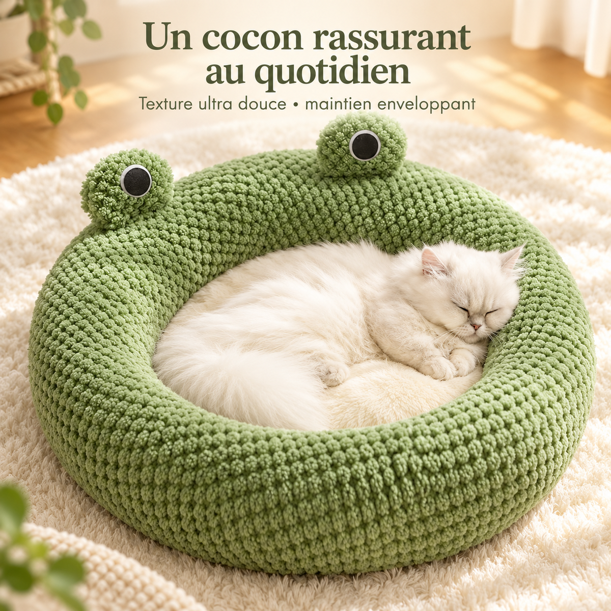 Nid rond grenouille pour chat