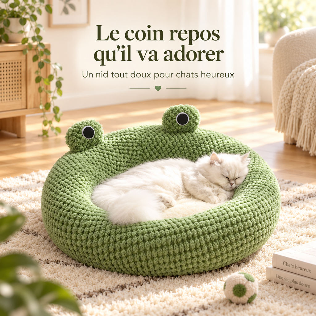 Nid rond grenouille pour chat