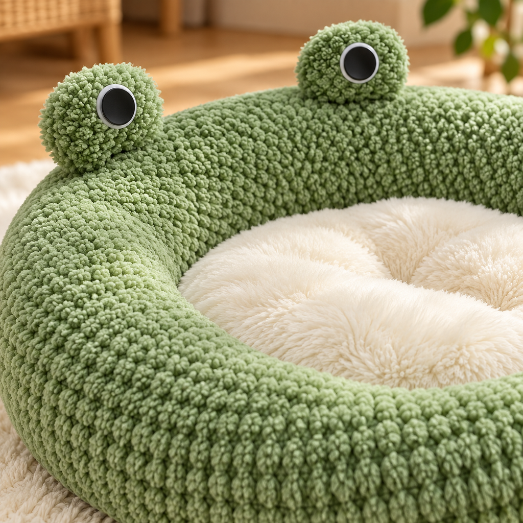 Nid rond grenouille pour chat