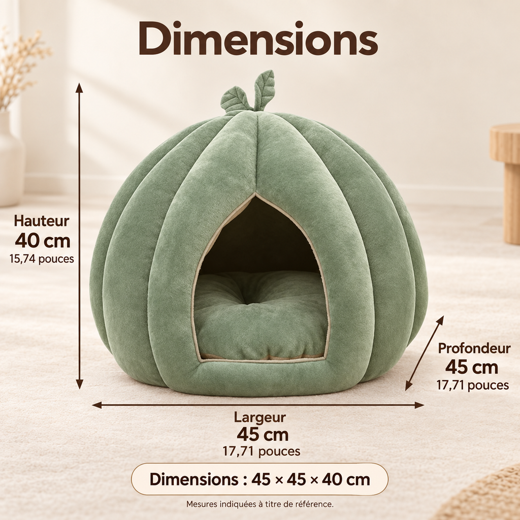 Niche citrouille pour chat avec coussin moelleux
