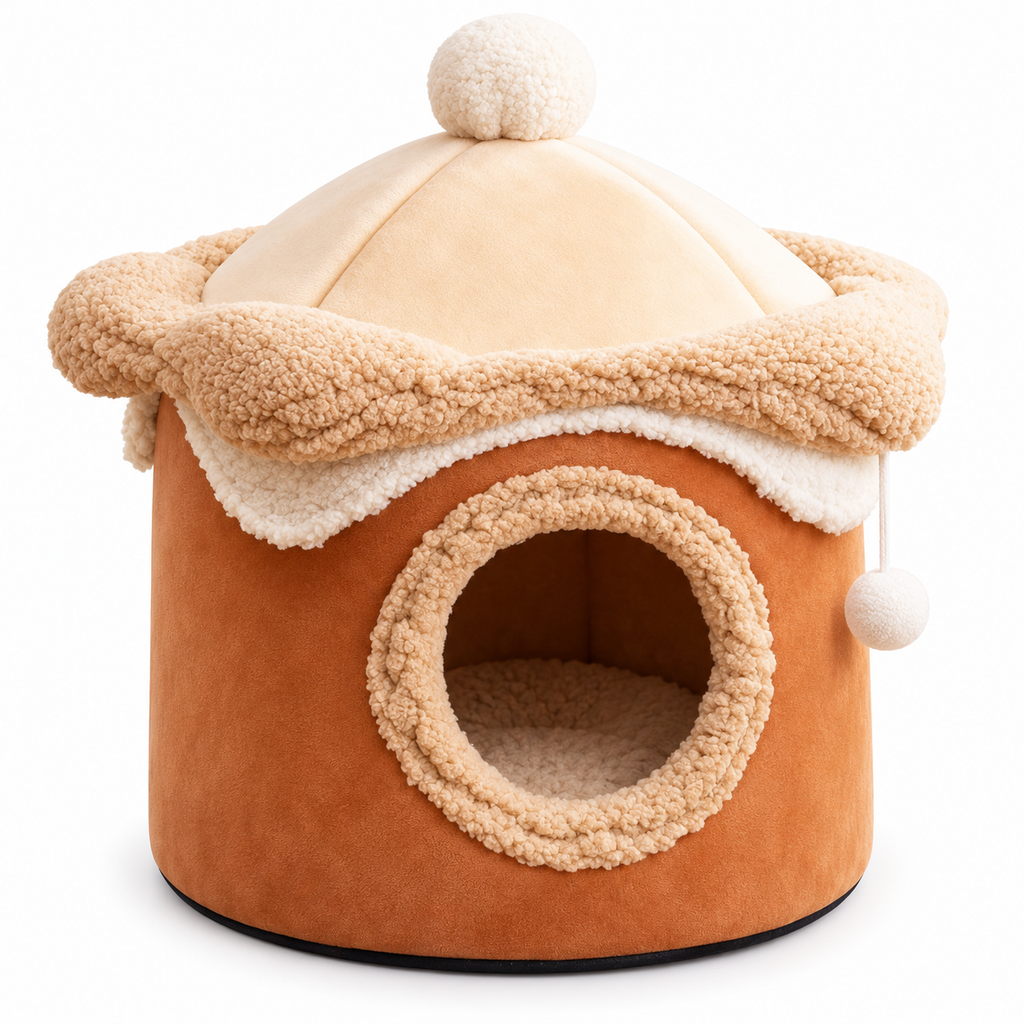 Niche cocooning pour chat en coton