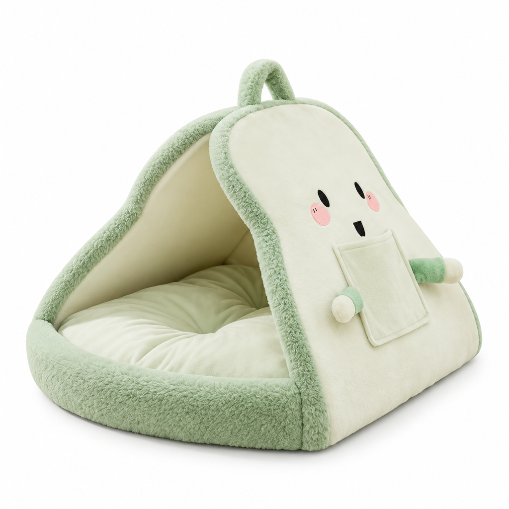 Niche cocon pour chat en coton avec coussin
