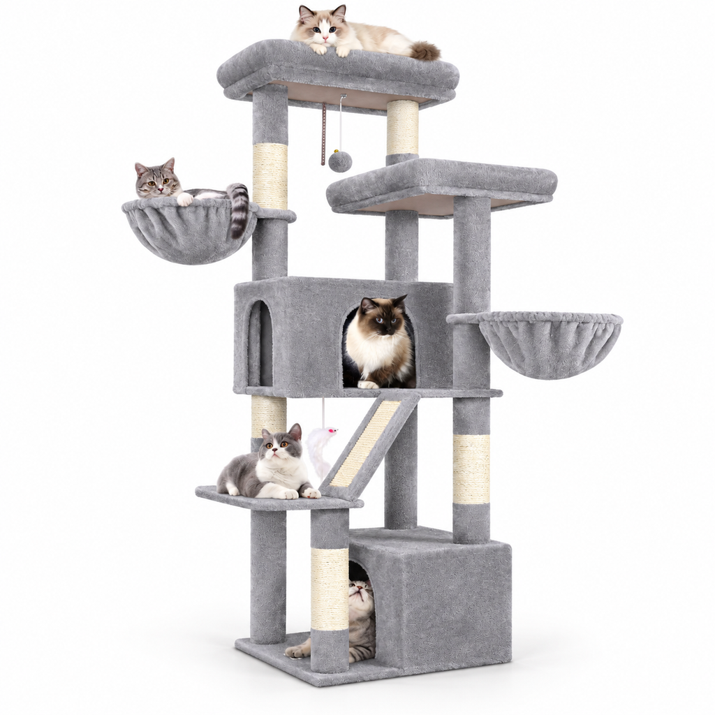 Arbre à chat XXL de 175 cm avec niches et hamacs