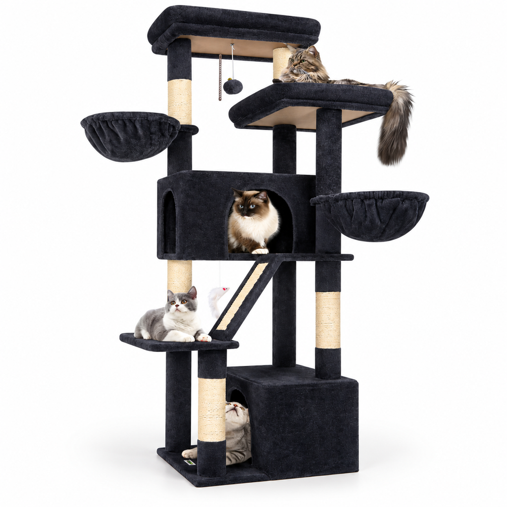 Arbre à chat XXL de 175 cm avec niches et hamacs
