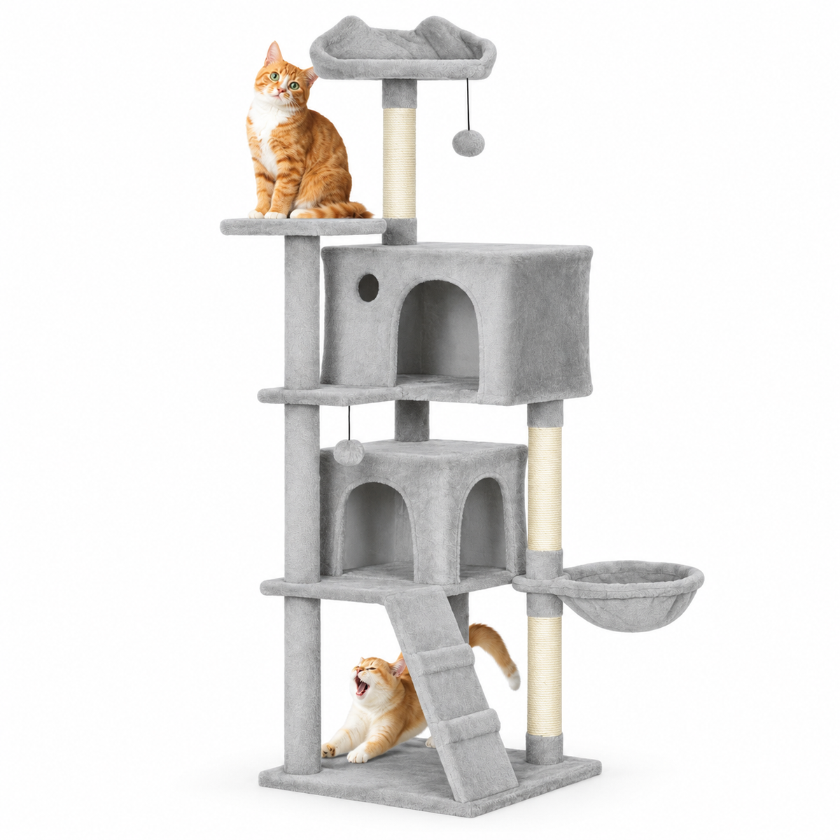 Arbre à chat de 160 cm avec deux niches et hamac