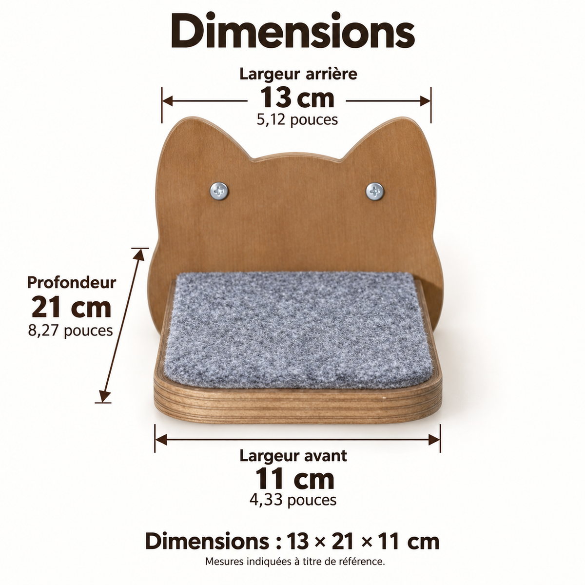 Étagère murale pour chat en bois