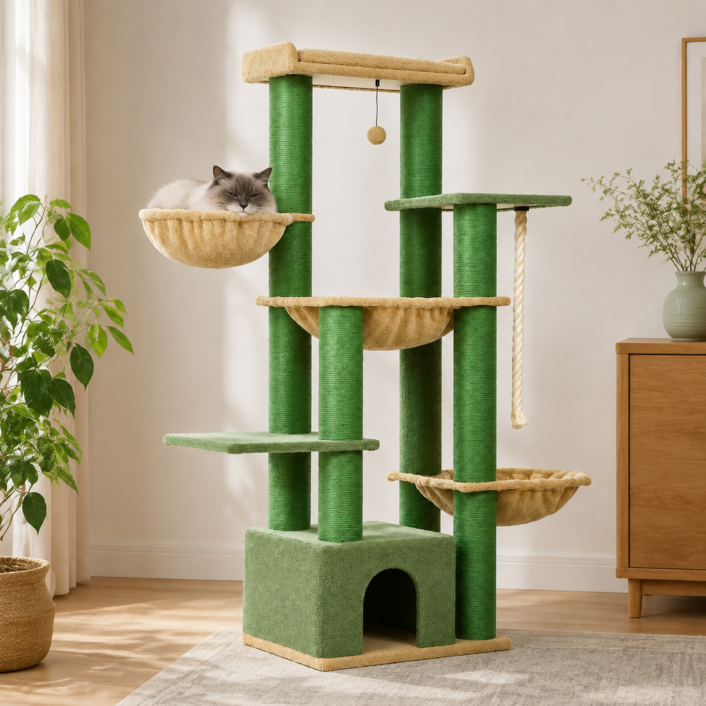 Arbre à chat XXL vert pour Maine Coon et chats de grande taille