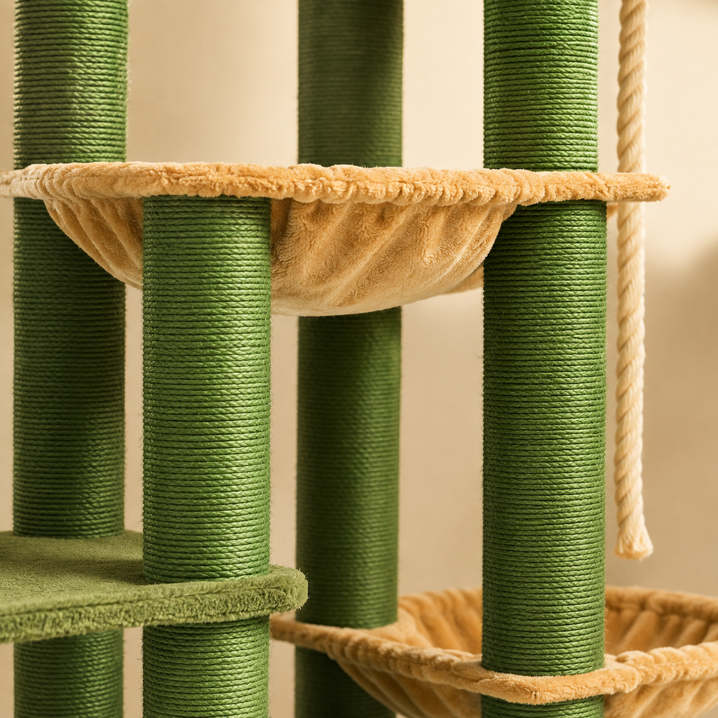 Arbre à chat XXL vert pour Maine Coon et chats de grande taille