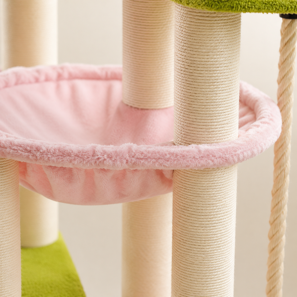 Arbre à chat XXL rose pour Maine Coon et chats de grande taille