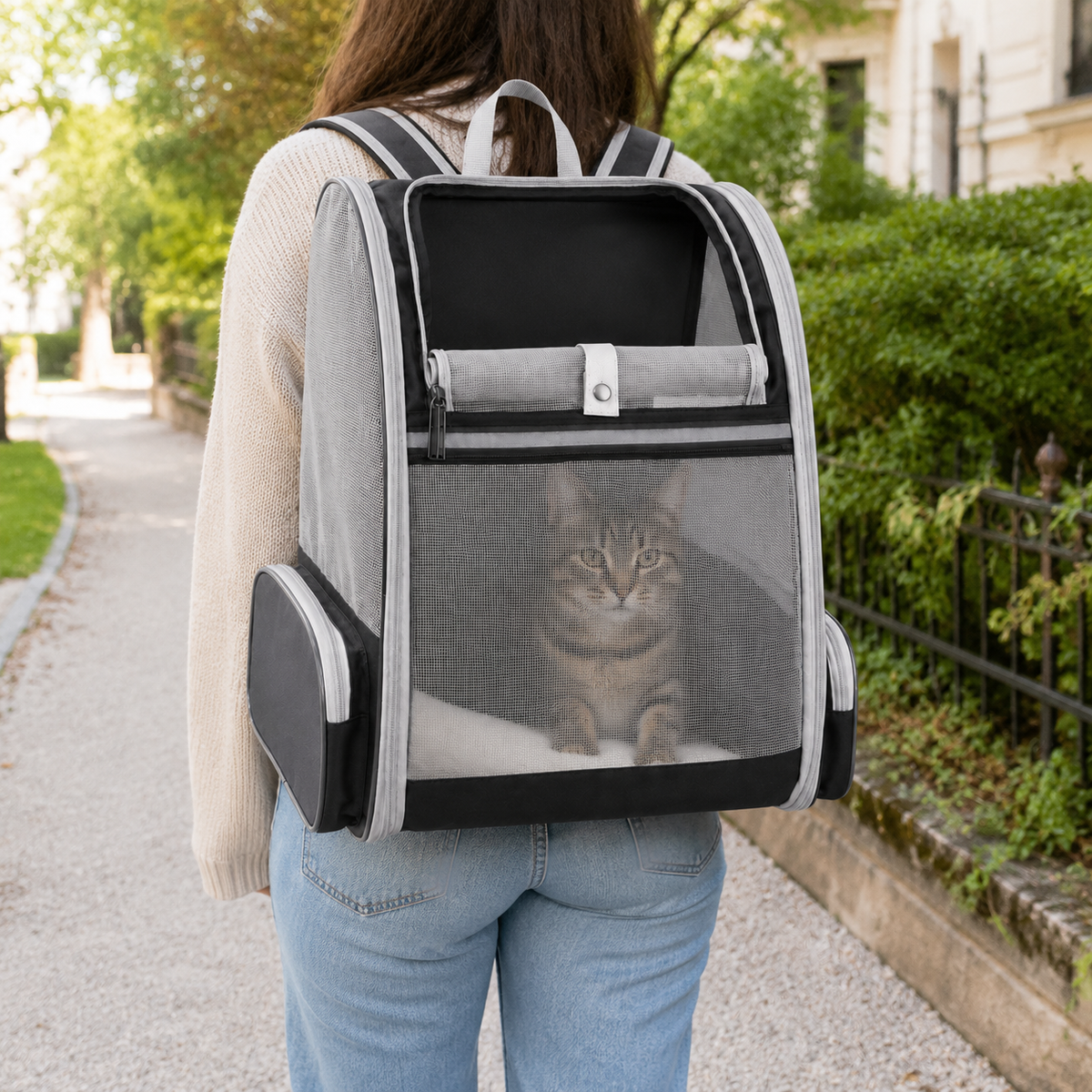 Panier de transport pour chat pliable