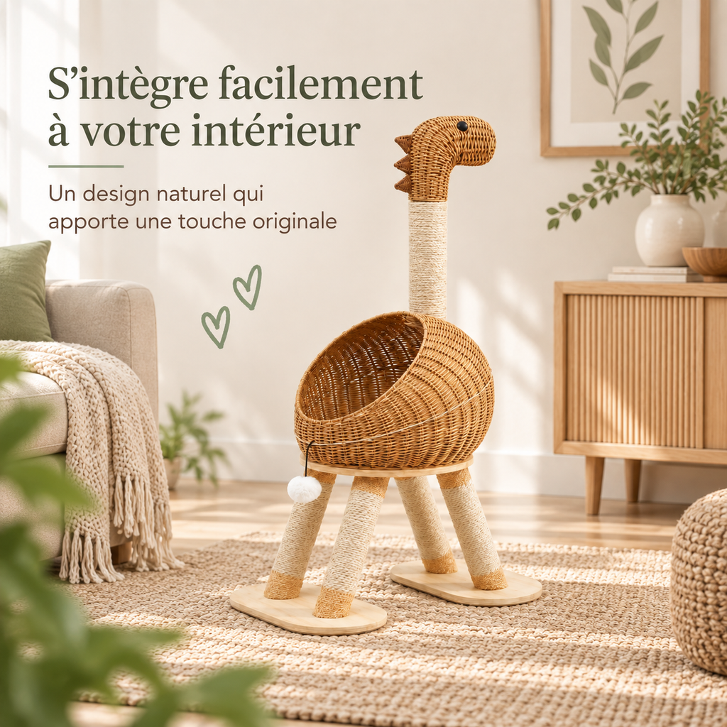 Arbre à chat design en forme de dinosaure