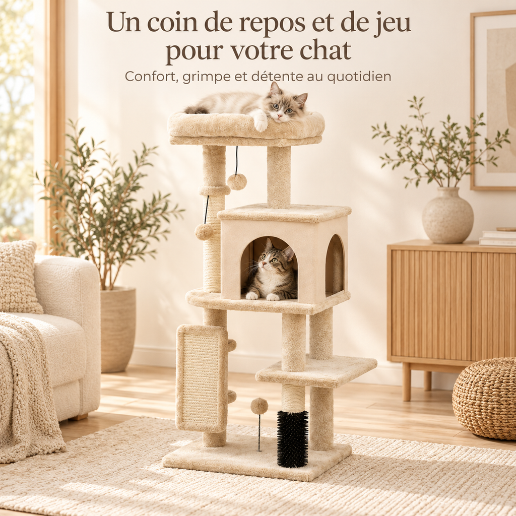 Arbre à chat design et couchage supérieur