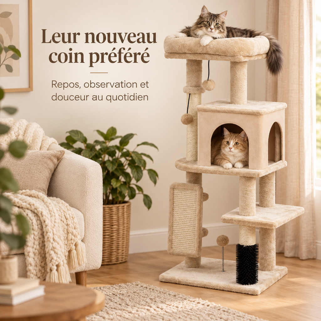 Arbre à chat design et couchage supérieur