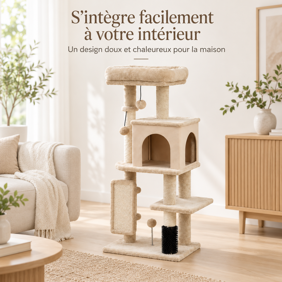 Arbre à chat design et couchage supérieur