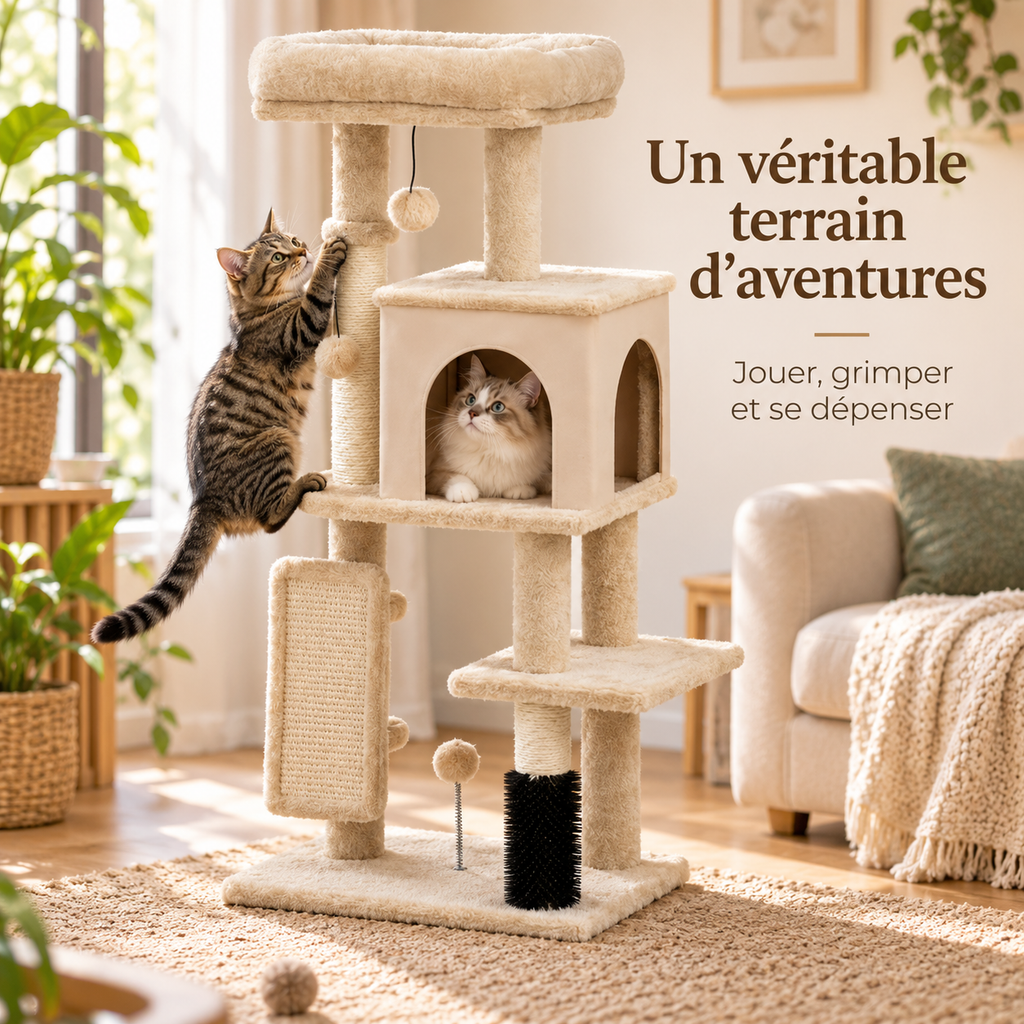 Arbre à chat design et couchage supérieur