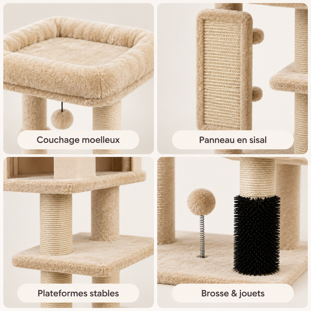 Arbre à chat design et couchage supérieur