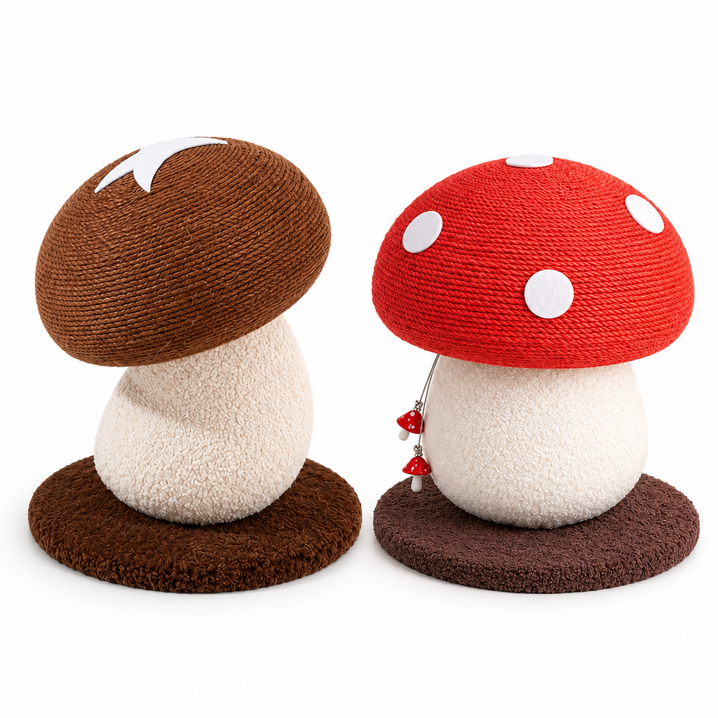 Griffoir pour chat en forme de champignon en jute