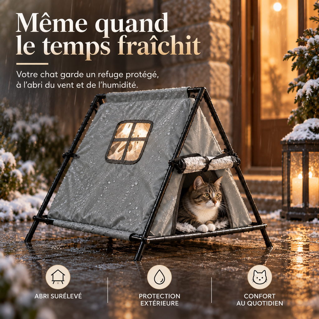 Niche d’extérieur pour chat en tissu Oxford