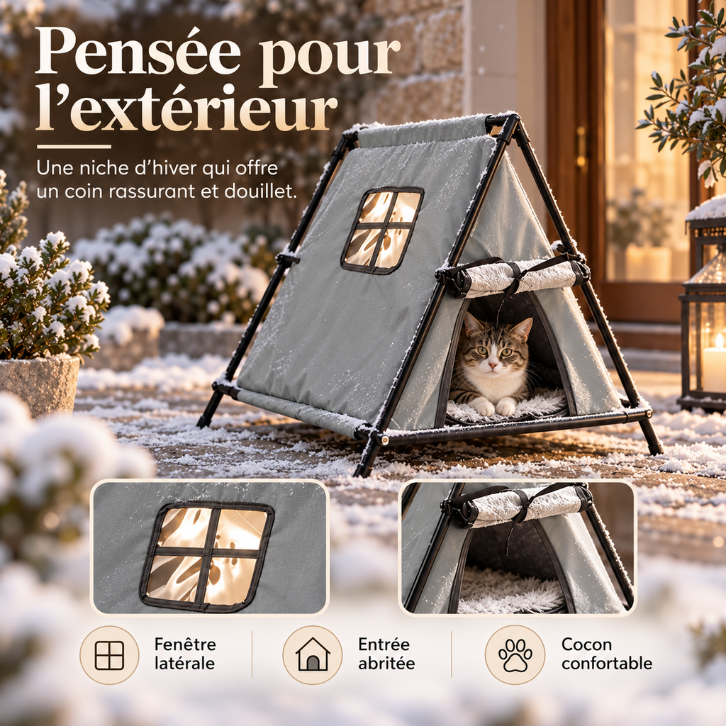 Niche d’extérieur pour chat en tissu Oxford