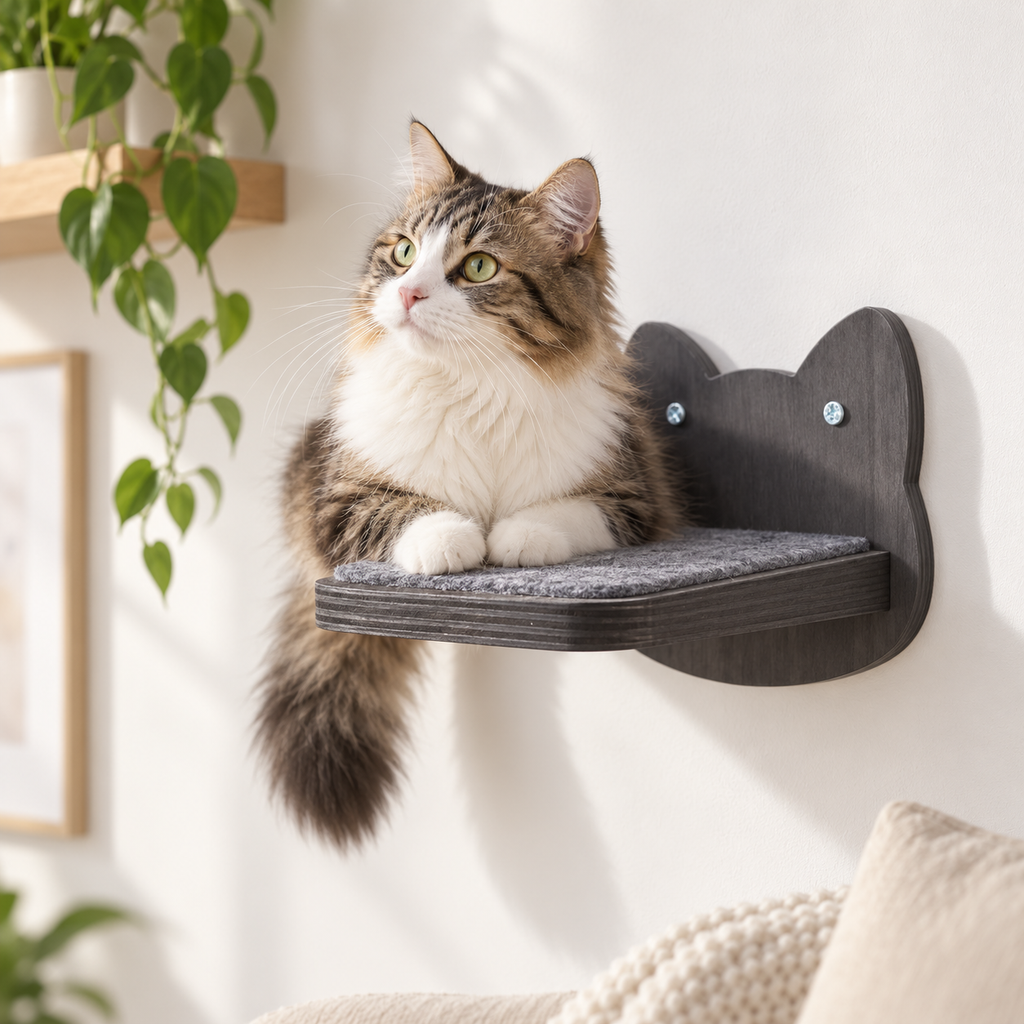 Étagère murale pour chat en bois